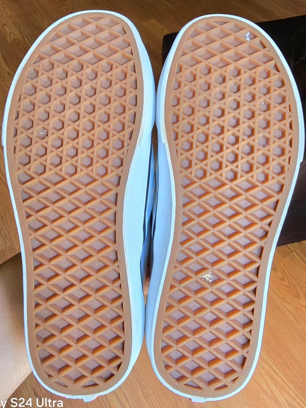 Sz 3.5 Men's/5.0 Women's VANS CLASSIC CHECKERBOARD Light Blue/White Slip-on Shoe - Picture 7 of 8